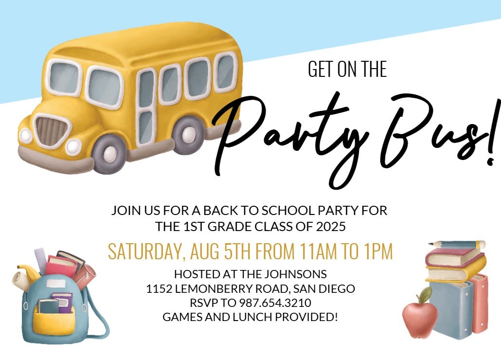 Back to school clip art - back to school invitation